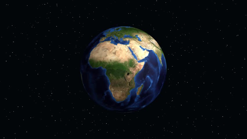 A digital globe rotates and zooms from space toward Portland, Oregon, in the United States