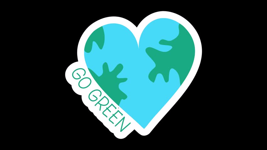 Earth Day Sticker Animation. Simple Animation of Globe Icon