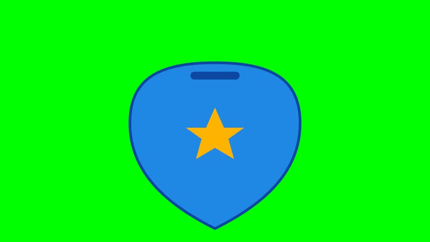 Blue Shield Piggy Bank Animation Featuring A Falling Gold Coin On A Vibrant Green Screen Background