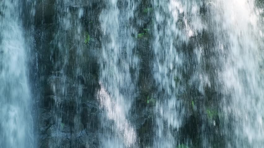 Waterfall Flowing Down a Rocky Surface