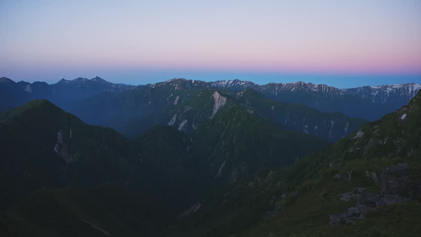 The Hida Mountain Range viewed from Harinoki Pass