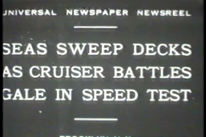 1920s - Black and white footage of a battle cruiser in the 1920s
