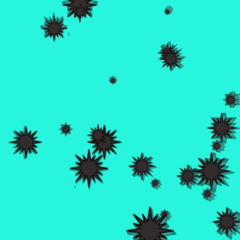 Black Sea Urchins Flat Vector Ocean Animation