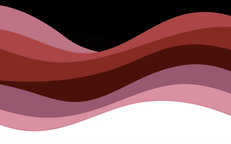 Layered pink, rose, and burgundy wave bands sweep with a soft depth parallax effect on a transparent background, with foreground layers moving faster and scaling larger while background bands drift more slowly for modern motion design.