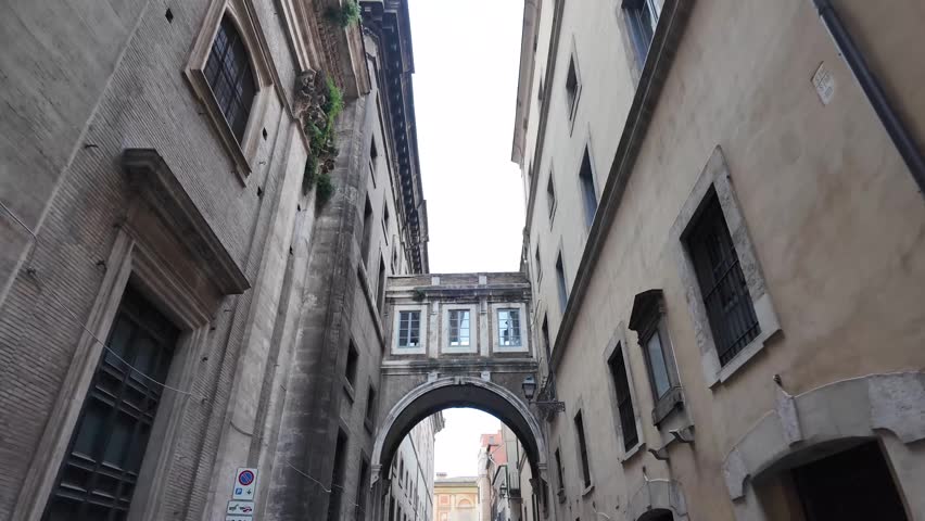 Historic Arco di S. Ignazio street arch in Rome Italy