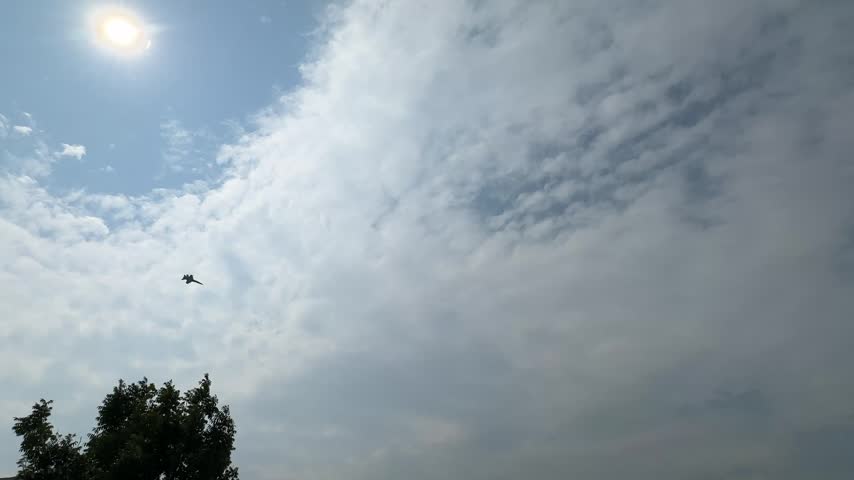 Fighter Jets and Military Aircraft Flying Across the Sky Near Grande Prairie, Alberta