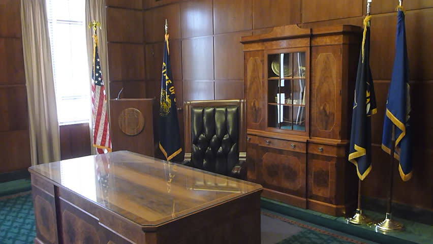 Interior Capital Building in Governor's office showing desk and chair.