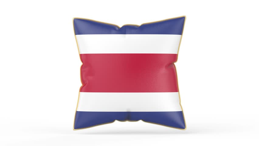 Pillow with the flag of Costa Rica on white background