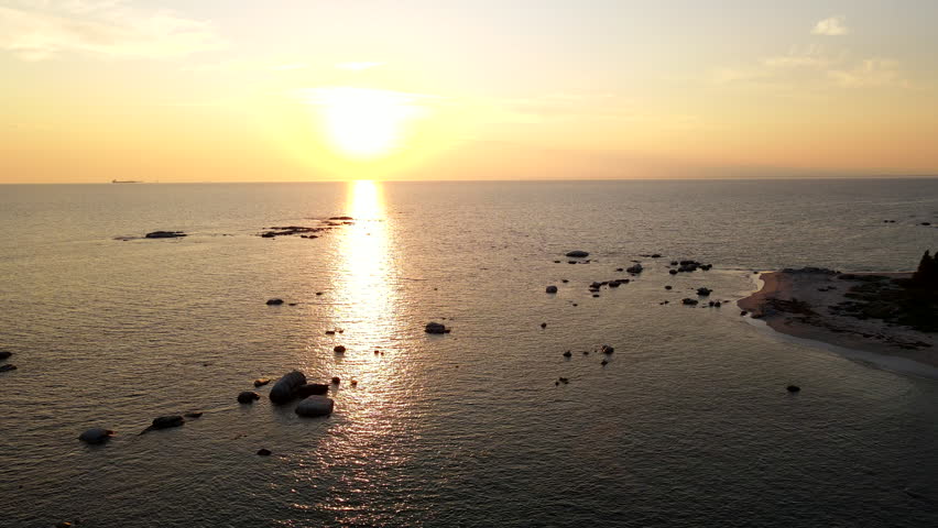 Sunrise drone view over St Helena Bay coastline on Cape West Coast