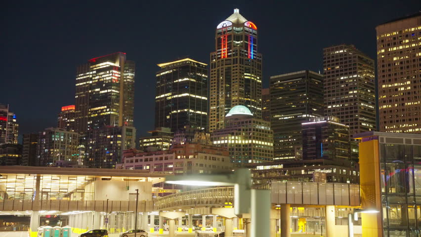 Filmed from a boat arriving at Seattle