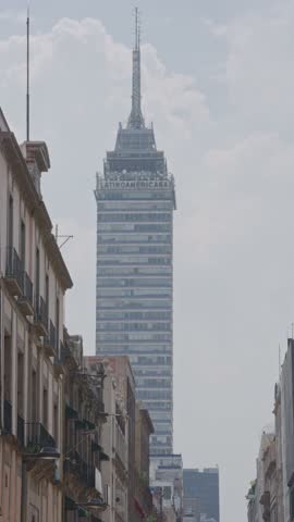 Famous torre latinoamericana skyscraper standing tall in the historic center of mexico city