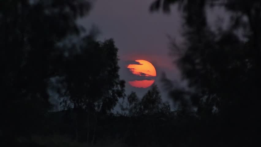 beautiful sunset in distant landscape