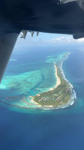 Maldives private island bird eye view