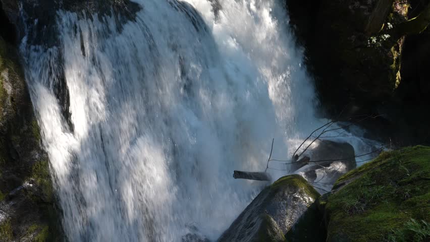 Waterfall Closeup over Rocks, Washington, Pacific Northwest