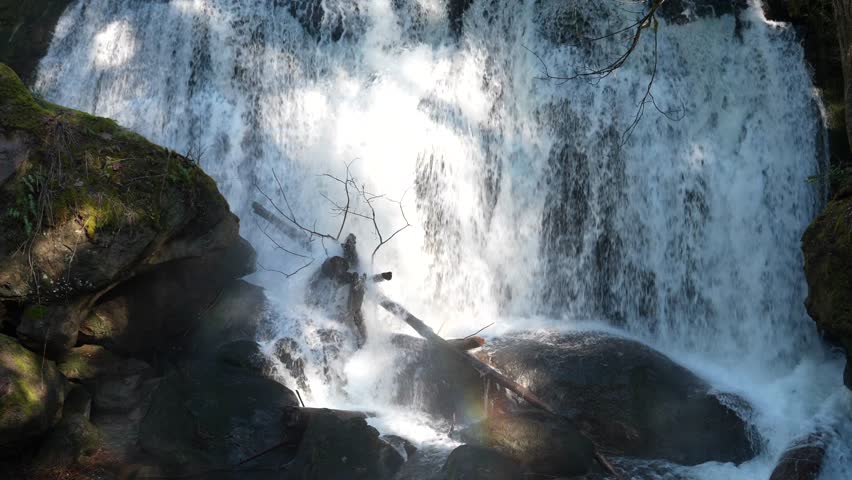 Closeup of Whatcom Falls Waterfall