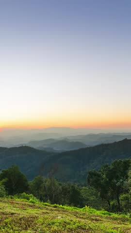 Mountain Sunrise Over Endless Rolling Hills