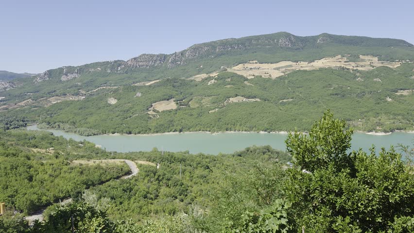 Panoramic view of the mountains of Abruzzo in Italy.