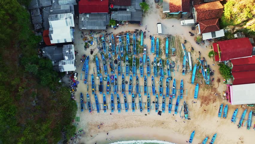 Aerial view of Ngerenean fishing beach and turquoise bay