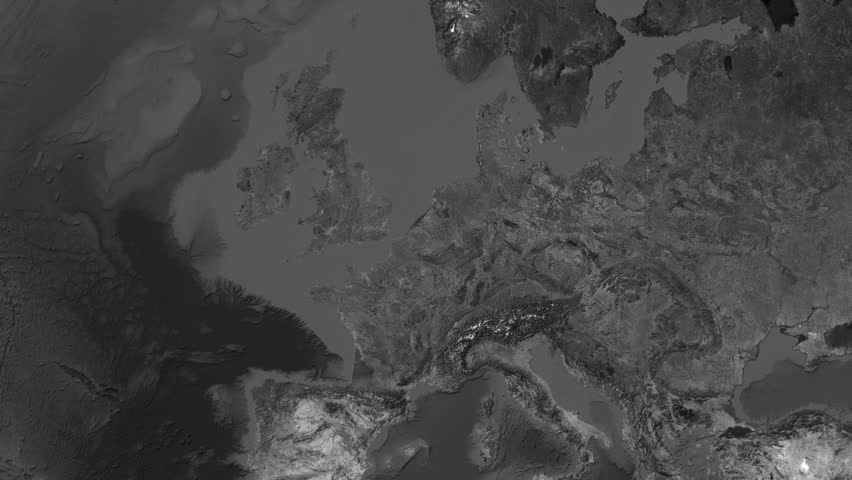 Belgium Map Highlight with Fiery Glowing Border on Black and White World Map
