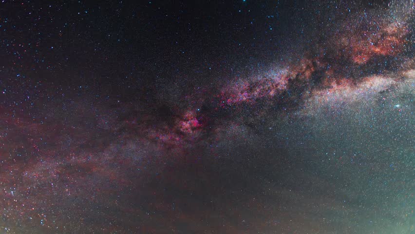 Colorful bright Milky Way galaxy on the starry sky.