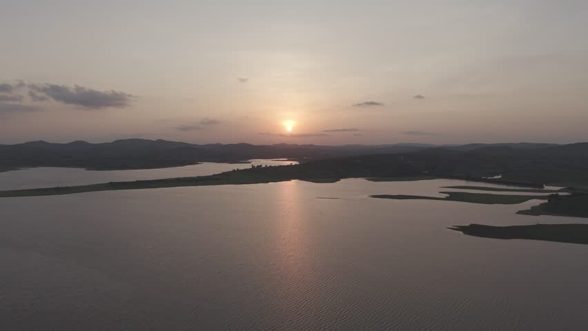 The beaautiful sun set in lake side