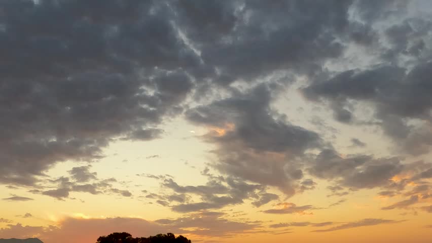 Sunset view from the city of Elche, Alicante, Spain