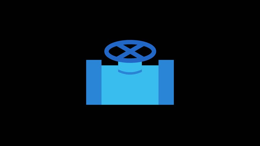 Looping pipe icon animation representing plumbing and utility systems in a modern flat design style. Perfect for construction, water supply, engineering, infrastructure, and motion graphics.