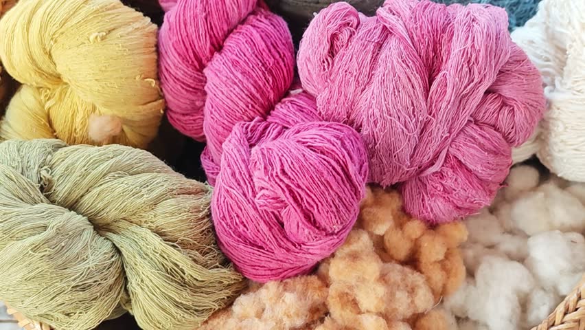 Dyeing yarn with natural colors.