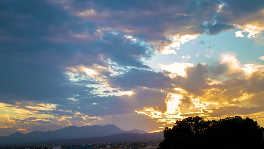 Sunset view from the city of Elche, Alicante, Spain