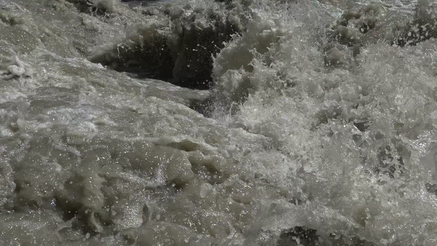 Extreme close-up of river rapids in Jeti-Oguz, Kyrgyzstan, 4K