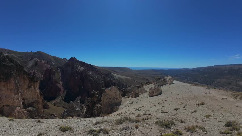 Valle Lunar In Jeinimeni National Park Chile With Slow Zoom In