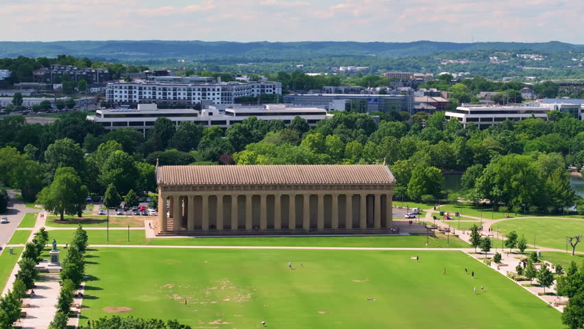 The Parthenon in Centennial Park, Nashville, Tennessee. Full-scale replica of the ancient Greek temple and one of the city most iconic landmarks.