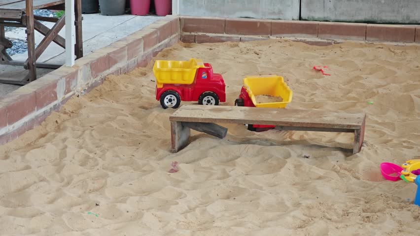Sand on the playground for kids.