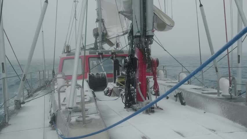 Yacht sailing in the Southern Ocean