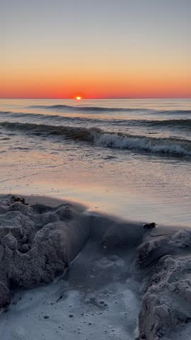 Sunset on a Cape Cod beach. 