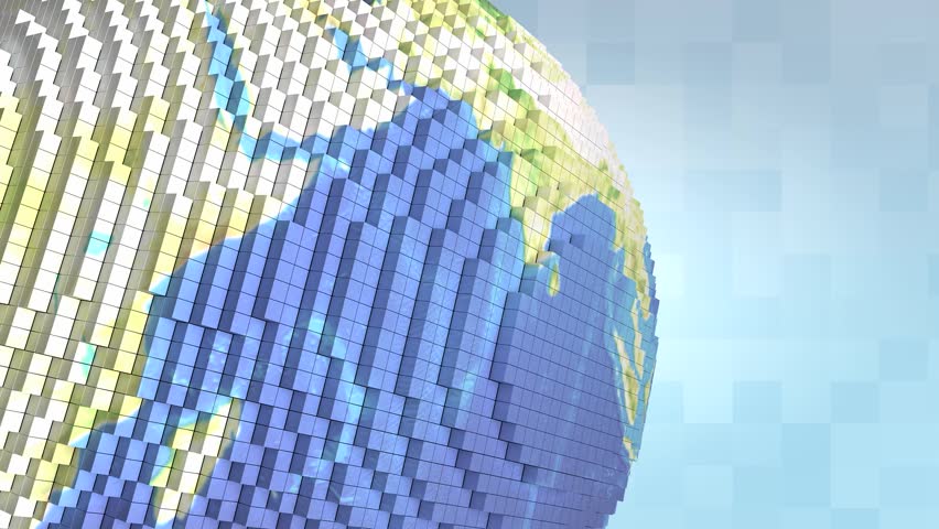 Voxelize earth. Close-up
