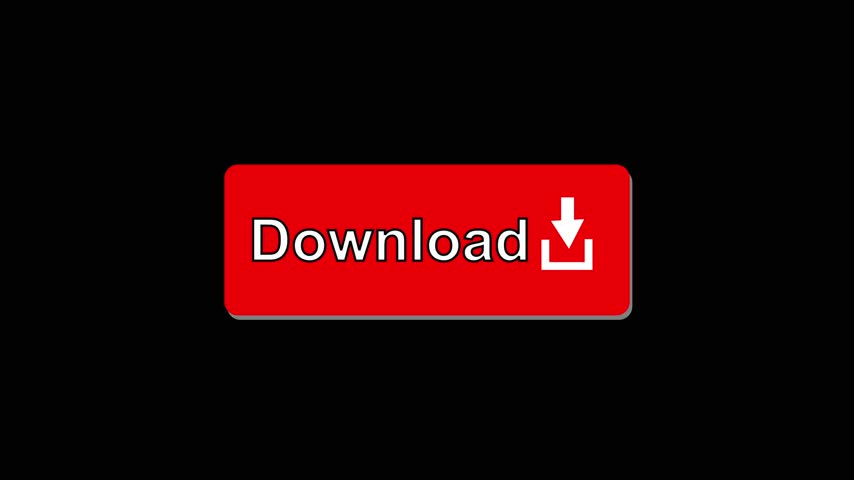 Download button animation with red color. Download button digital interface text. Download button technology graphic on black background for web.