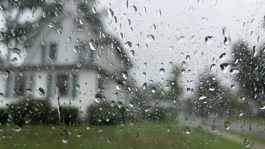 Raindrops on a car window