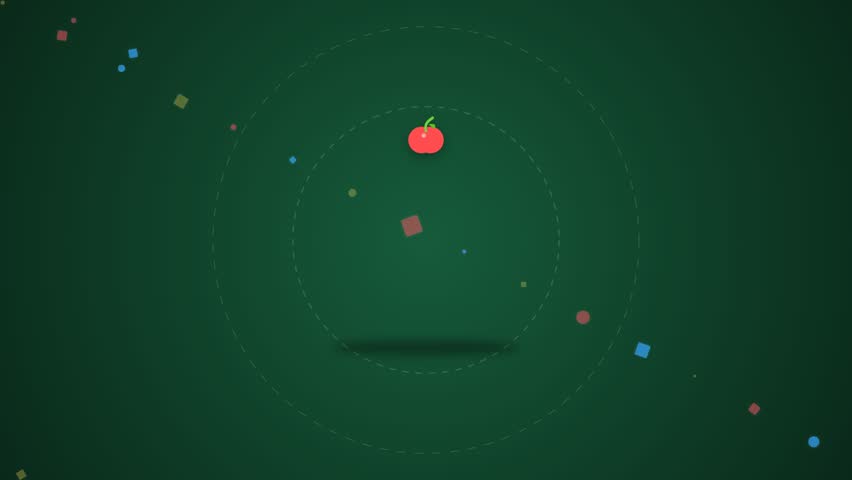 Educational animation featuring school supplies like books a backpack pencil and ruler appearing on a green chalkboard background with geometric elements