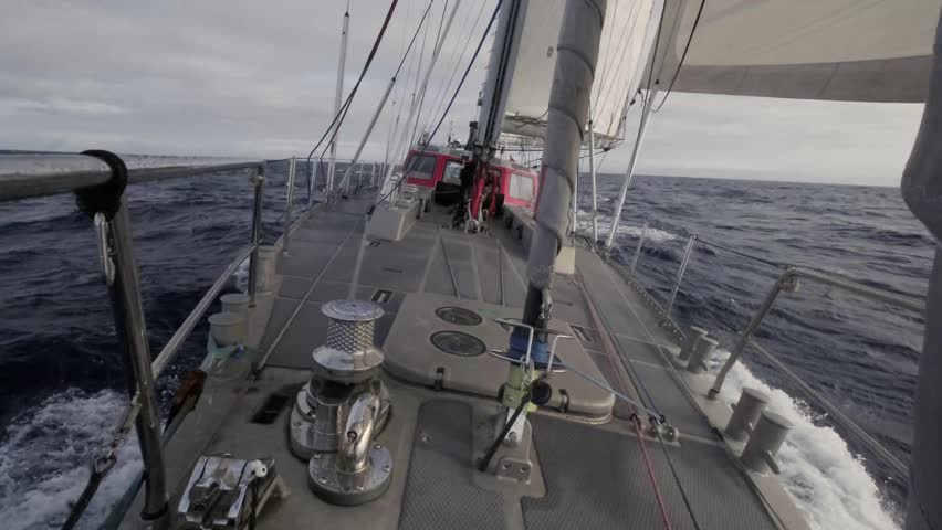 Yacht sailing in the Southern Ocean