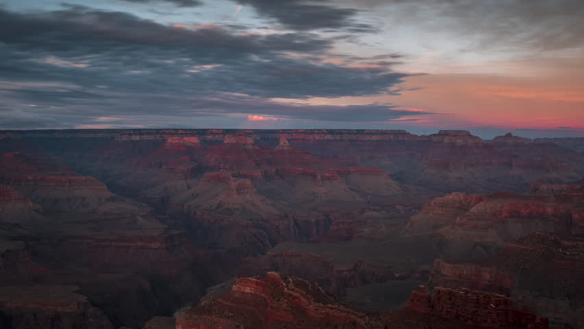 Timelapse of sunset landscape in Grand canyon national park,USA