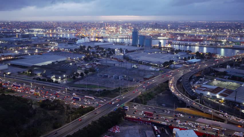 Aerial View Of Melbourne Cityscape, Australia
