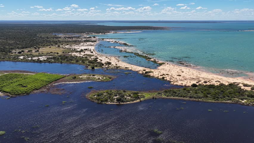Sao Francisco Skyline At Casa Nova In Bahia Brazil. Sao Francisco River Landscape. Fluvial Islands. Sao Francisco Skyline At Bahia. Winding Dunes. Beach Scenery. Vacations Travel. Brazil Northeast.