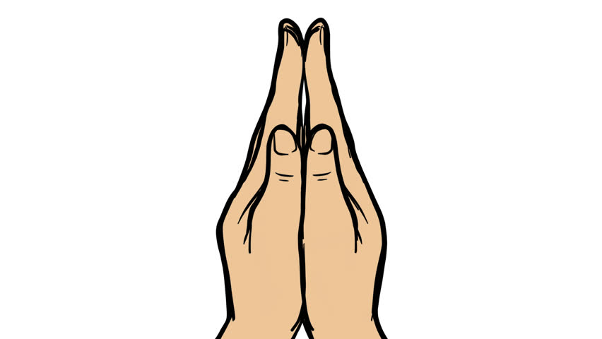 Animated vector illustration of open hands opening