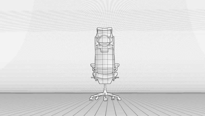 Animated video of a chair with illustrations.