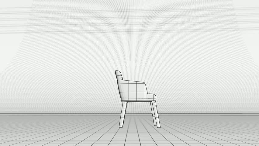 Animated video of a chair with illustrations.