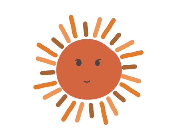 Cute Cartoon Sun Illustration with Colorful Rays, Smiling Sunshine Character Isolated on Black Background