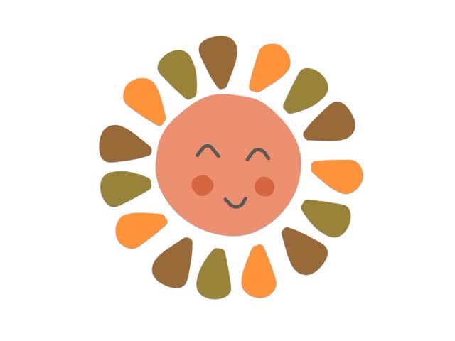 Cute Cartoon Sun Illustration with Colorful Rays, Smiling Sunshine Character Isolated on Black Background
