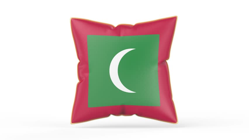 Pillow with the flag of Maldives on white background