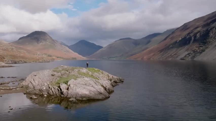 Beautiful Mountains Hill with Seascape in Cumbria